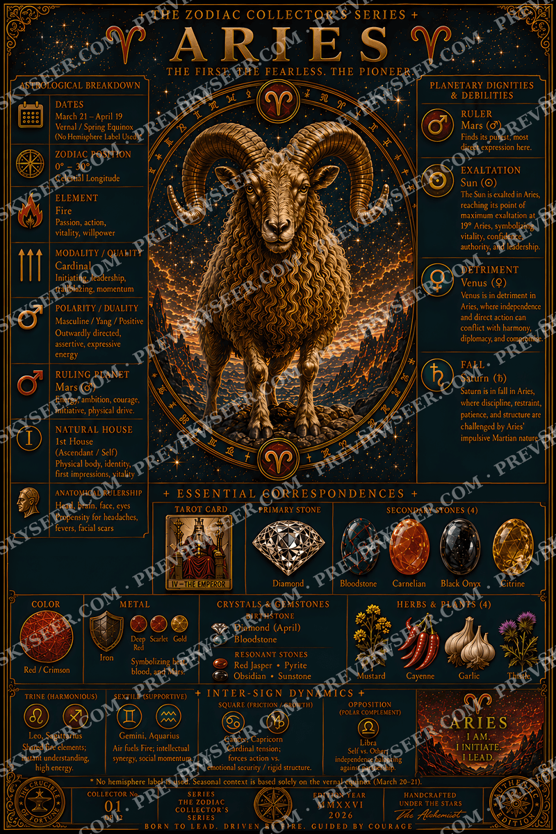 Aries chart poster