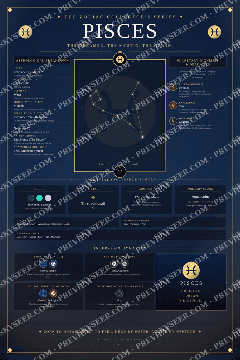 Pisces chart poster