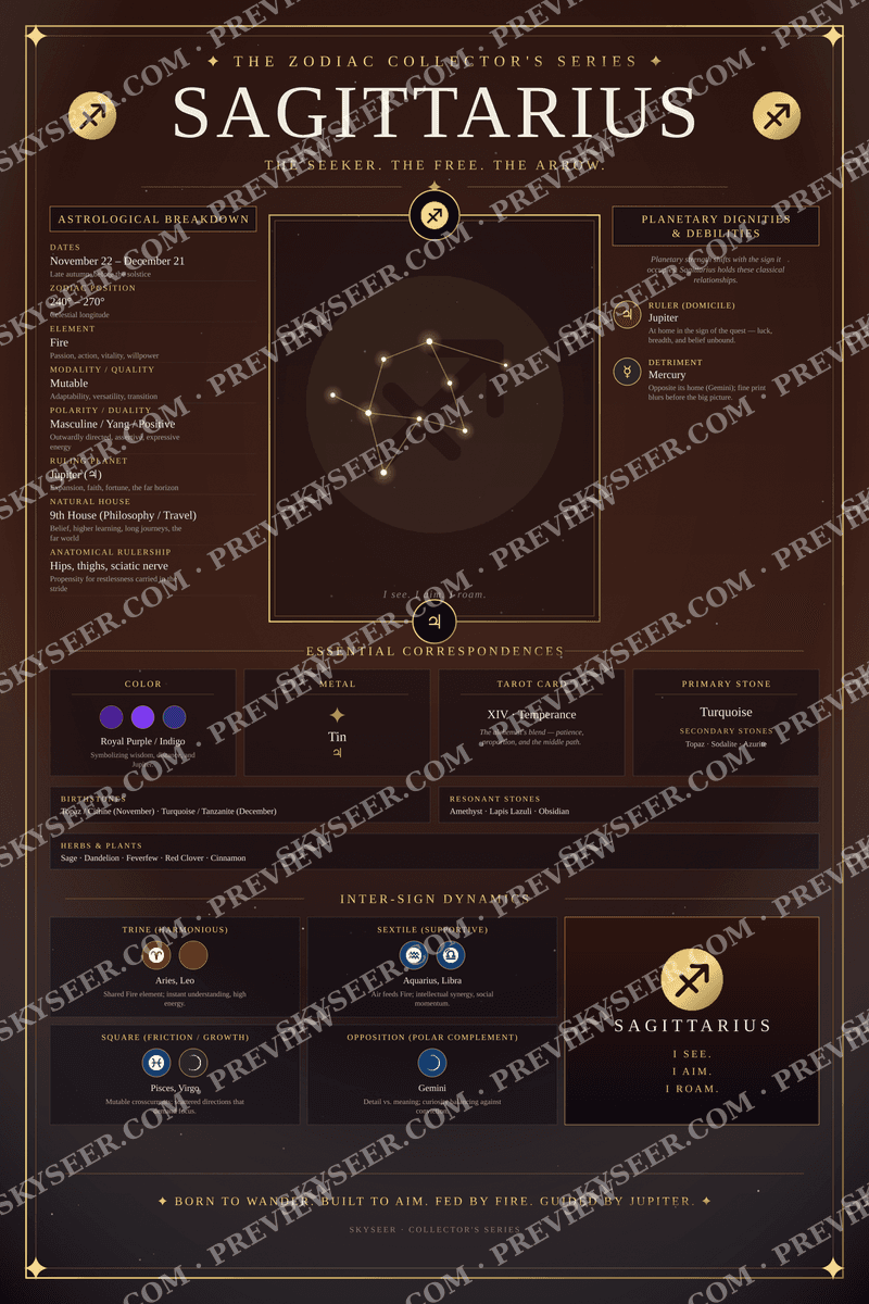 Sagittarius chart poster